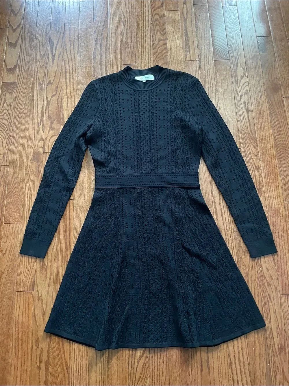 Lover The Label Black Knit A Line Fit And Flare Dress Sz Small